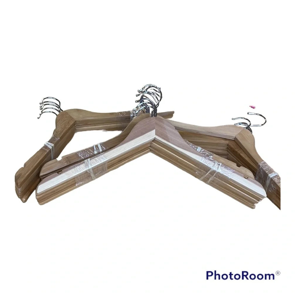 20 Bamboo Wooden Shirt Hangers
